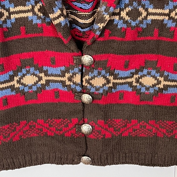 Vintage MILLIGAN BRAND KNITS Chunky Southwestern Hand Knit Vest XL Made in USA - Picture 3 of 12